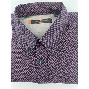 Ben Sherman Men's Button Down Shirt, Geometric‎ Pattern, Long Sleeve, Large